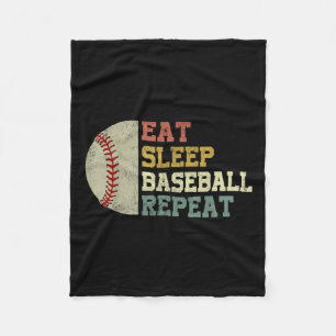 Honkbal-shirt Eat Sleep Baseball Herhaal Grappige  Fleece Deken