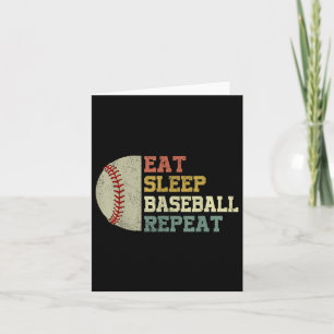 Honkbal-shirt Eat Sleep Baseball Herhaal Grappige Kaart