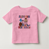 Honkbal Slugger 4e Verjaardag Kinder Shirts (Voorkant)