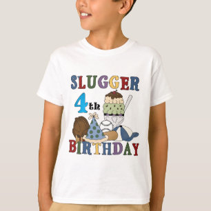 Honkbal Slugger 4e Verjaardag T-shirt