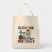Honkbal Slugger 4e Verjaardag Tote Bag (Voorkant)