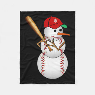 Honkbal Sneeuwman Sneeuw Kerstmis Kerstcadeaus Man Fleece Deken