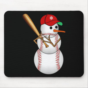 Honkbal Sneeuwman Sneeuw Kerstmis Kerstcadeaus Man Muismat