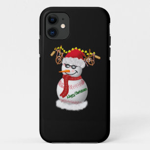 Honkbal-sneeuwman versierd met populaire snacks iPhone 11 hoesje