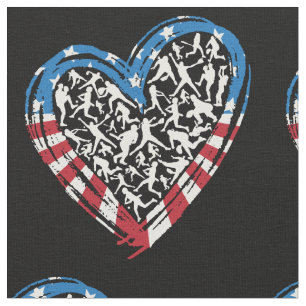 Honkbal Softbal - Amerikaans Vlag Hart Stof