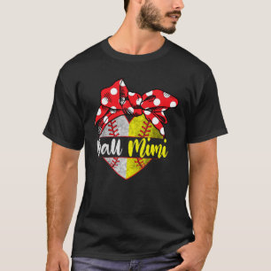 Honkbal Softbal Hart Bal Mimi Family Player Co T-shirt