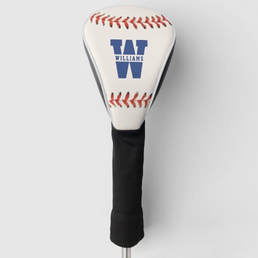 Honkbal Softbal Sport Naam Initiaal Monogram Golfheadcover (Voorkant)