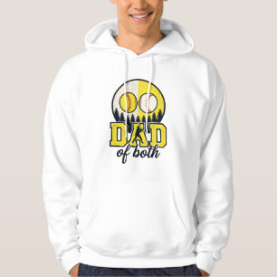 Honkbal Softbal Vader van Beide Vintage Vector Ont Hoodie