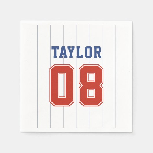 Honkbal Softball Sport Pinstripe Verjaardagsfeest Servet (Voorkant)