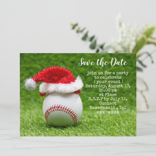 Honkbal sparen de datum van Kerstmis Kaart (Staand voorkant)