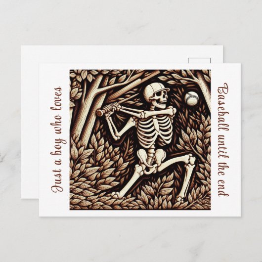 Honkbal spel in het hart van het bos briefkaart (Voorkant / Achterkant)