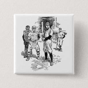 Honkbal:Spelers Vierkante Button 5,1 Cm