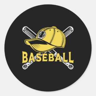 Honkbal Sport Catcher Pitcher Bat Grappig Gift Ronde Sticker