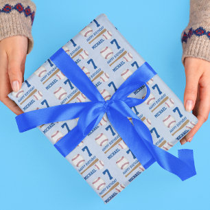 Honkbal Sport Custom Naam Verjaardag Cadeaupapier