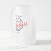Honkbal Sport Frosted Glass Beer Mok (Voorkant links)