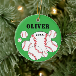Honkbal Sport Kinderen Aandenken Kerstmis Keramisch Ornament