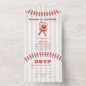 Honkbal Sport Perfect Catch Bruiloft All In One Uitnodiging (Binnen)