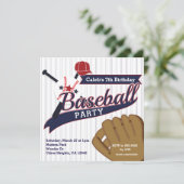 Honkbal Sport Pin Gestreepte Verjaardag Party Kaart (Staand voorkant)