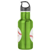 Honkbal Sport Schattigee Kinder waterfles met naam Waterfles (Achterkant)