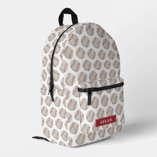 Honkbal Sport School Gepersonaliseerde naam Bedrukte Rugzak (Achterkant Hoek Links)