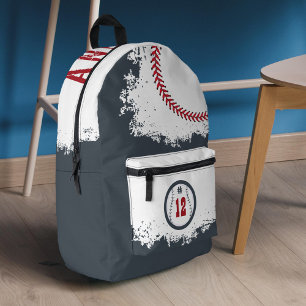 Honkbal Sport Team Speler Jersey Nummer Grijs Bedrukte Rugzak