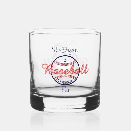 Honkbal Sport Whiskey Rocks Glas Drinkware (Voorkant)