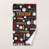 Honkbal sport zwart sinaasappel wit aangepaste naa handdoek (Handdoek)