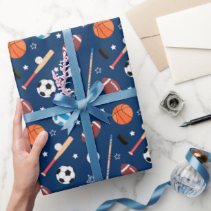 Honkbal sporten Patroon Cadeaupapier