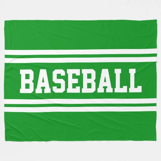 HONKBAL Sportief Helder Groen Wit Racing Strepen Fleece Deken (Voorkant (Horizontaal))