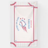 Honkbal Sportieve Verjaardagsfoto voor Kinderen Spandoek (Verticaal)