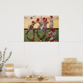  honkbal sportteam, jongens ruwbouw poster (Keuken)