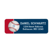 Honkbal, ster van David Bar Mitswa Retouradres Etiket (Voorkant)