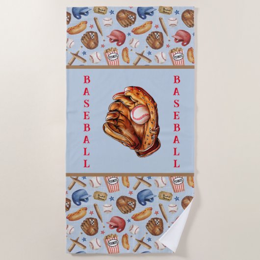 Honkbal Strandlaken (Voorkant)