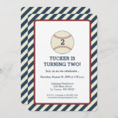  honkbal stripe party kaart (Voorkant / Achterkant)