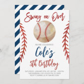 Honkbal Swing op Over Verjaardag Kaart (Voorkant / Achterkant)