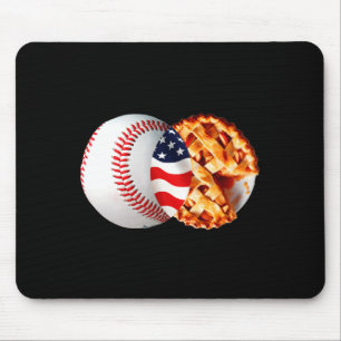 Honkbal Taart Amerikaanse Vlag Juli Illustratie Muismat