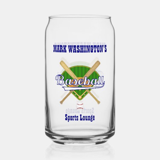 Honkbal Team Speler Sport Lounge Bier Kan Glas (Voorkant)