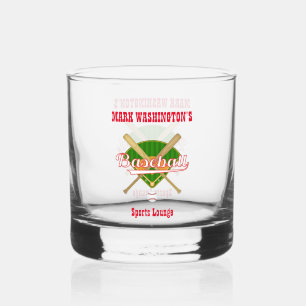 Honkbal Team Speler Sport Lounge Rocks Whisky Glas