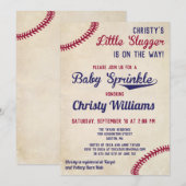 Honkbal Thema Baby Sprinkle Uitnodigingen Kaarten (Voorkant / Achterkant)