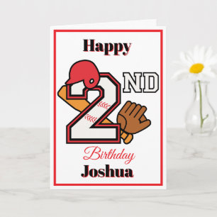 Honkbal thema Happy 2nd Sport Verjaardag Groet Kaart