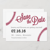 Honkbal thema Save the Date (Voorkant / Achterkant)