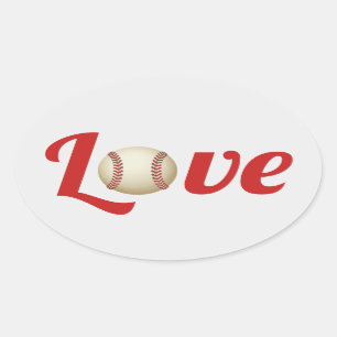 honkbal thema sport liefde bruiloft gunst ovale sticker