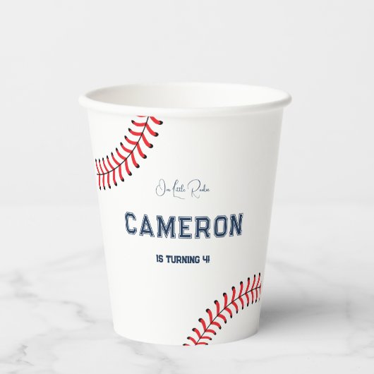 Honkbal Thema Verjaardag Papier Cups Papieren Bekers (Voorkant)