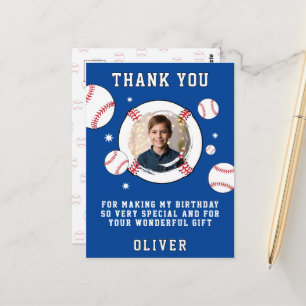 Honkbal Thema Verjaardagsfoto Bedankt Briefkaart