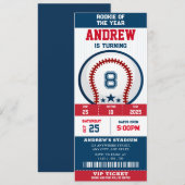 Honkbal Ticket Rookie van het Jaar Verjaardag Kaart (Voorkant / Achterkant)