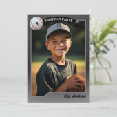 Honkbal Trading Kaarten Verjaardagsfeestuitnodigin (Staand voorkant)