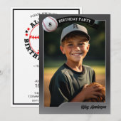 Honkbal Trading Kaarten Verjaardagsfeestuitnodigin (Voorkant / Achterkant)