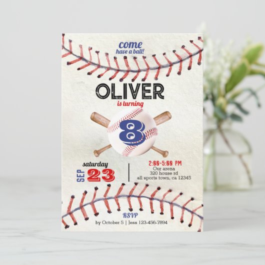 Honkbal uitnodiging, rookie van het jaar kaart (Staand voorkant)