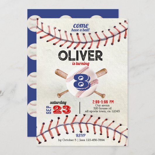 Honkbal uitnodiging, rookie van het jaar kaart (Voorkant / Achterkant)