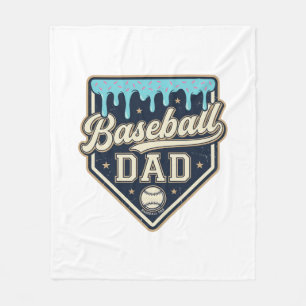 Honkbal Vader Druppelige Thuisplaat Vintage Vector Fleece Deken